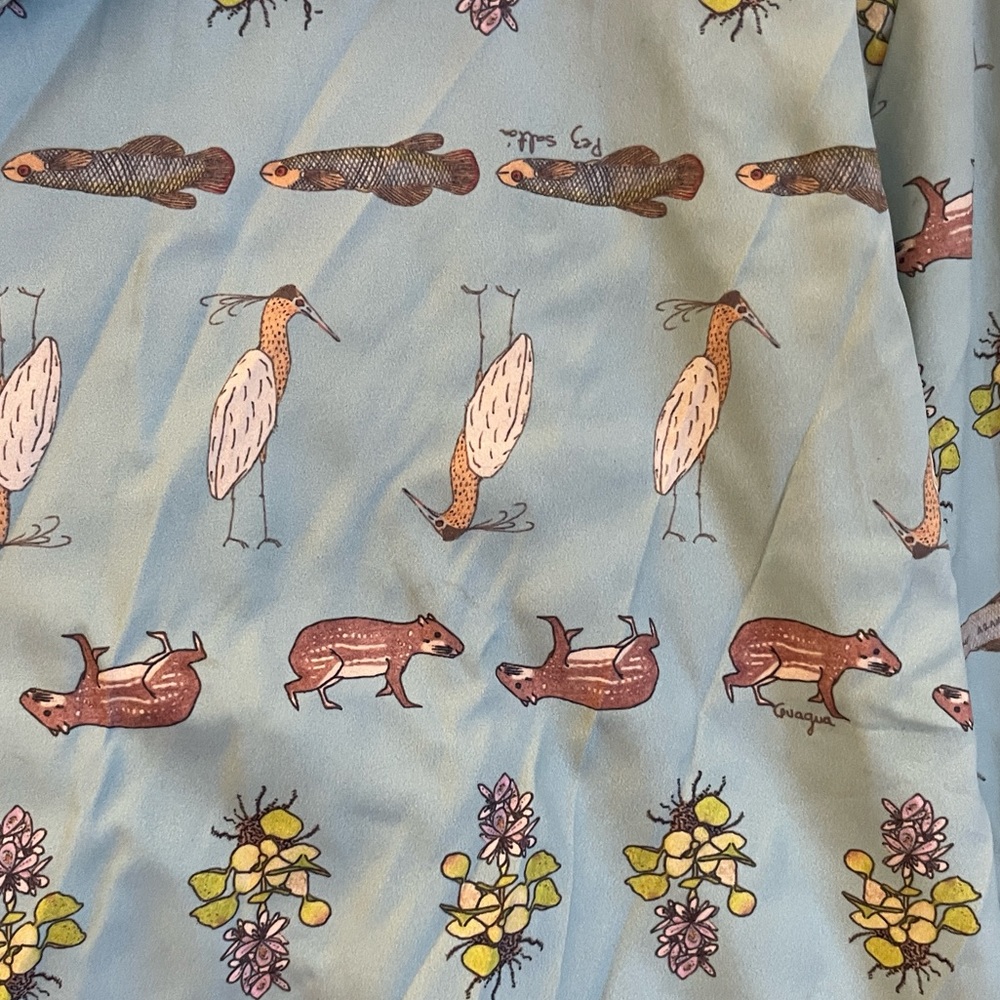 Please Rain Light Blue Patterned Raincoat Size Xs - image 4